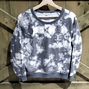 GRAYSON THREADS GRAY WHITE TIE DYE SWEATSHIRT PULLOVER SIZE MEDIUM